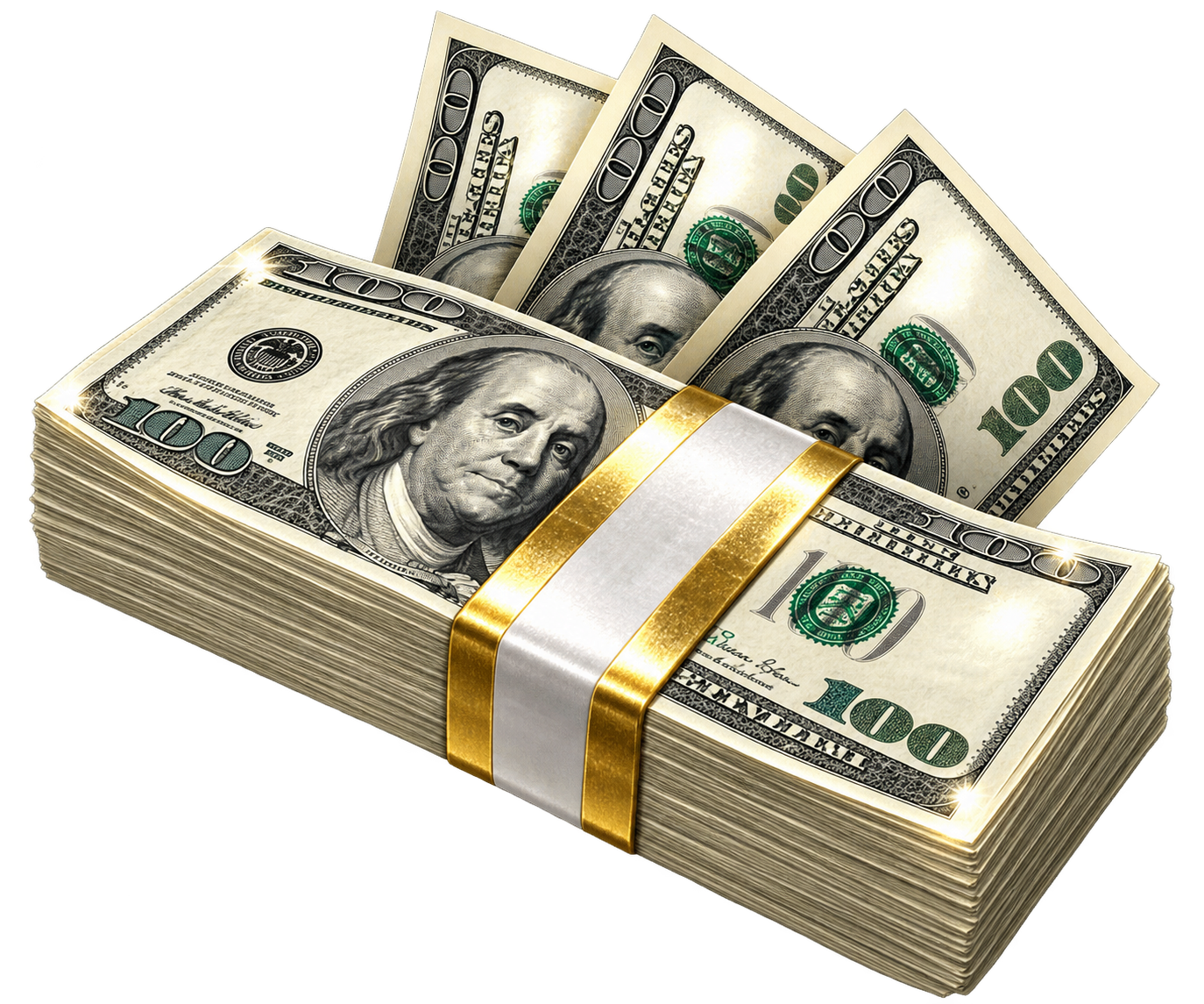 A floating stack of cash
